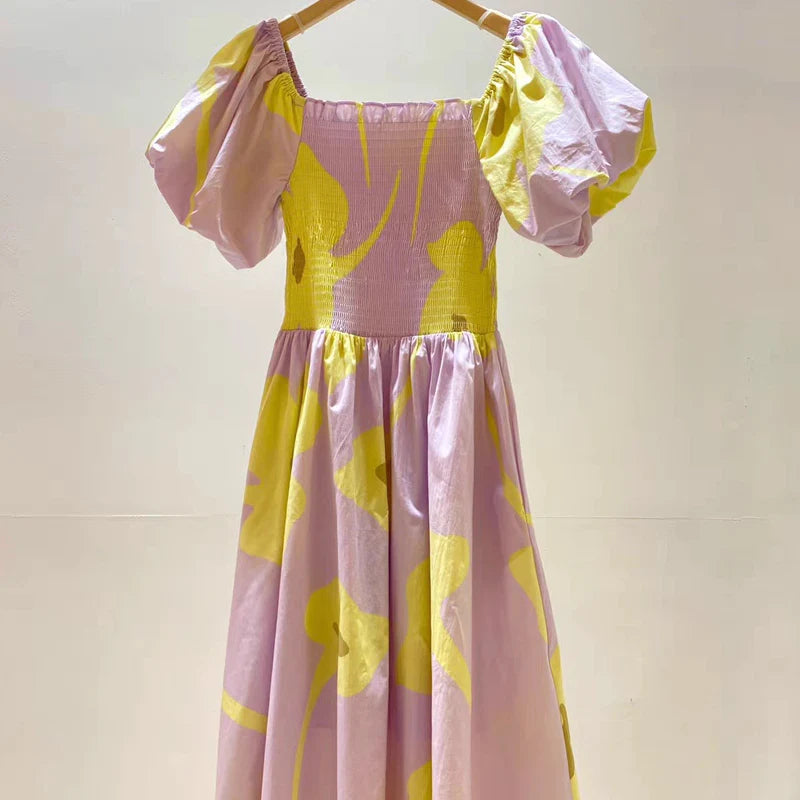 Isla Printed Dress || Pink