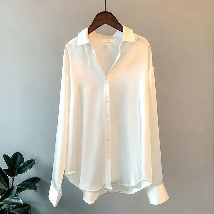 Hotan Silk Shirt || White